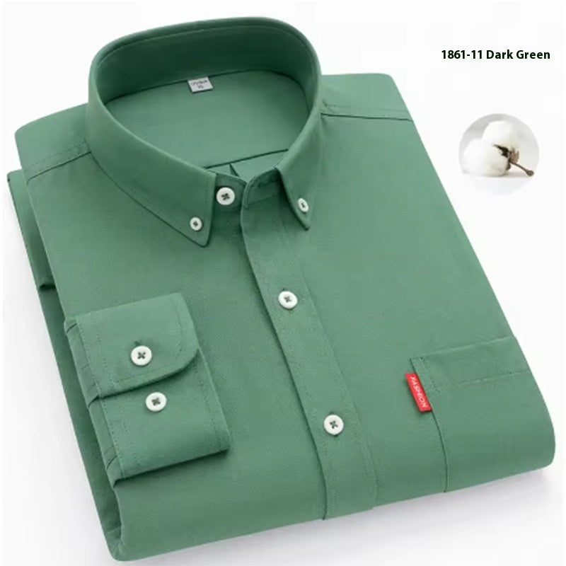 Pure Cotton Washed Oxford Woven Shirts Men - kinko