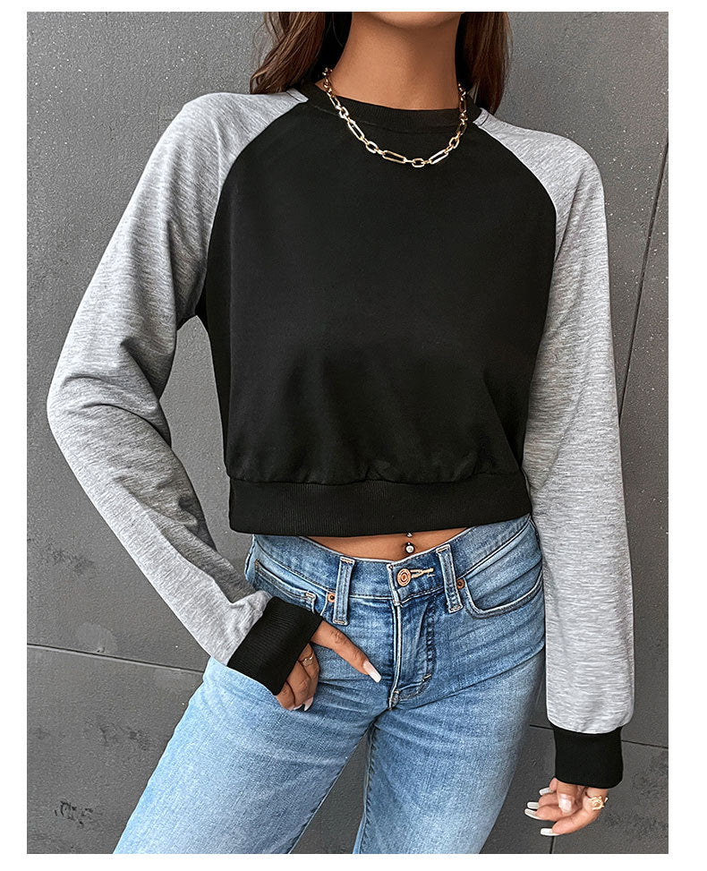 Autumn Women Clothing Long Sleeve Short Autumn Sweatshirt - kinko Global Holdings inc