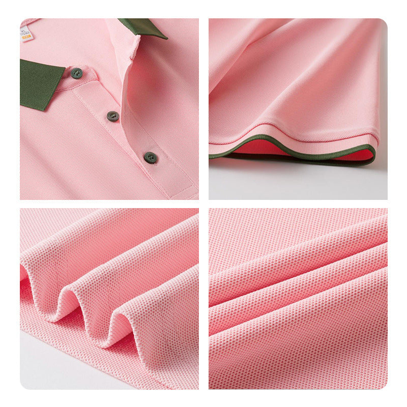 Contrast Color Lapels Polo Shirt - kinko