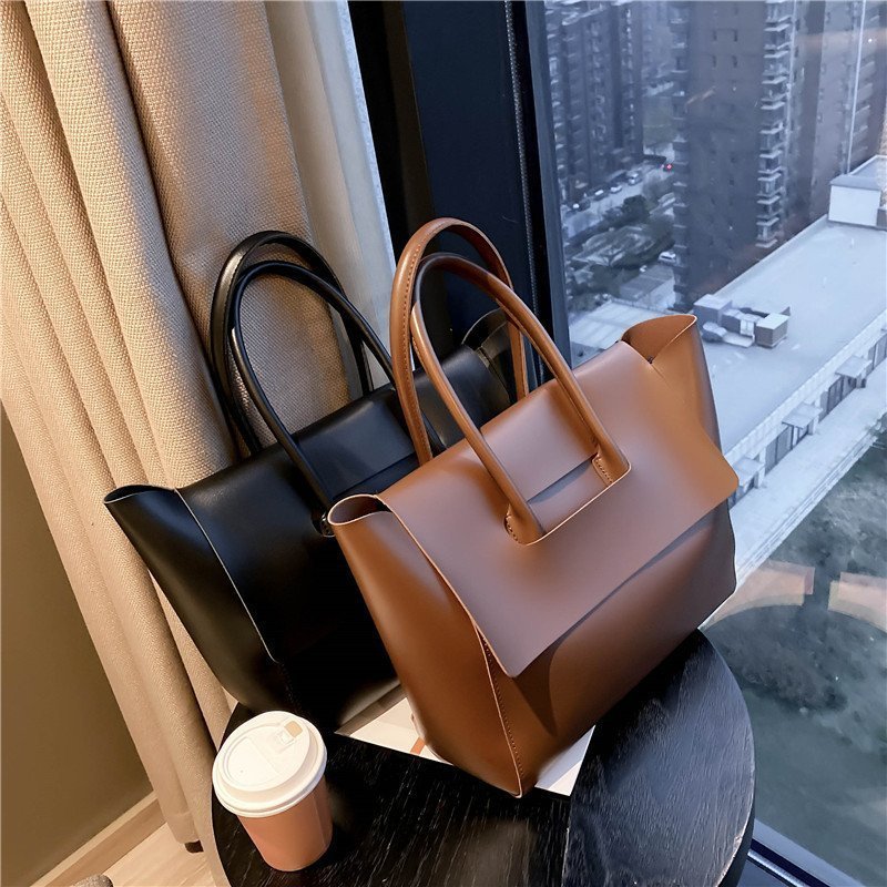 Fashion Women Shoulder Bags Large Capacity Handbags Simple Retro Tote Bags Solid Color Famous Brand High Quality Bags - kinko Global Holdings inc
