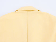 Spring And Autumn Linen Blended Minimalist Blazer - kinko