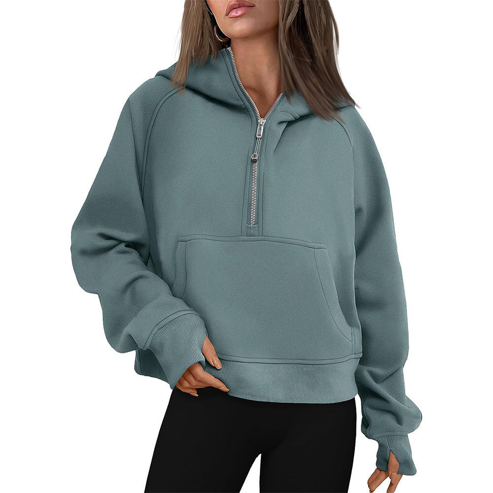 Fall Winter Hooded Zipper Thickening Sweater - kinko Global Holdings inc