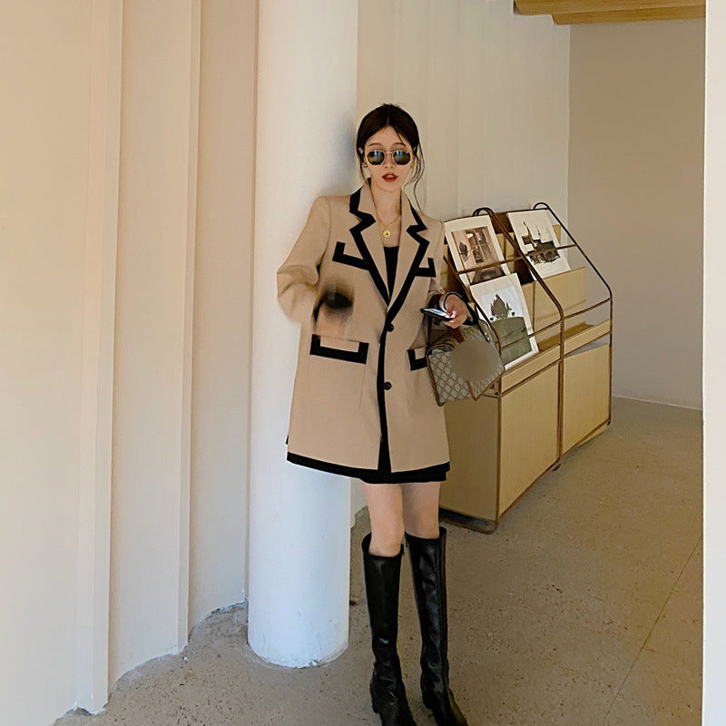 Stitching fashionable Street Blazer suit for women - kinko