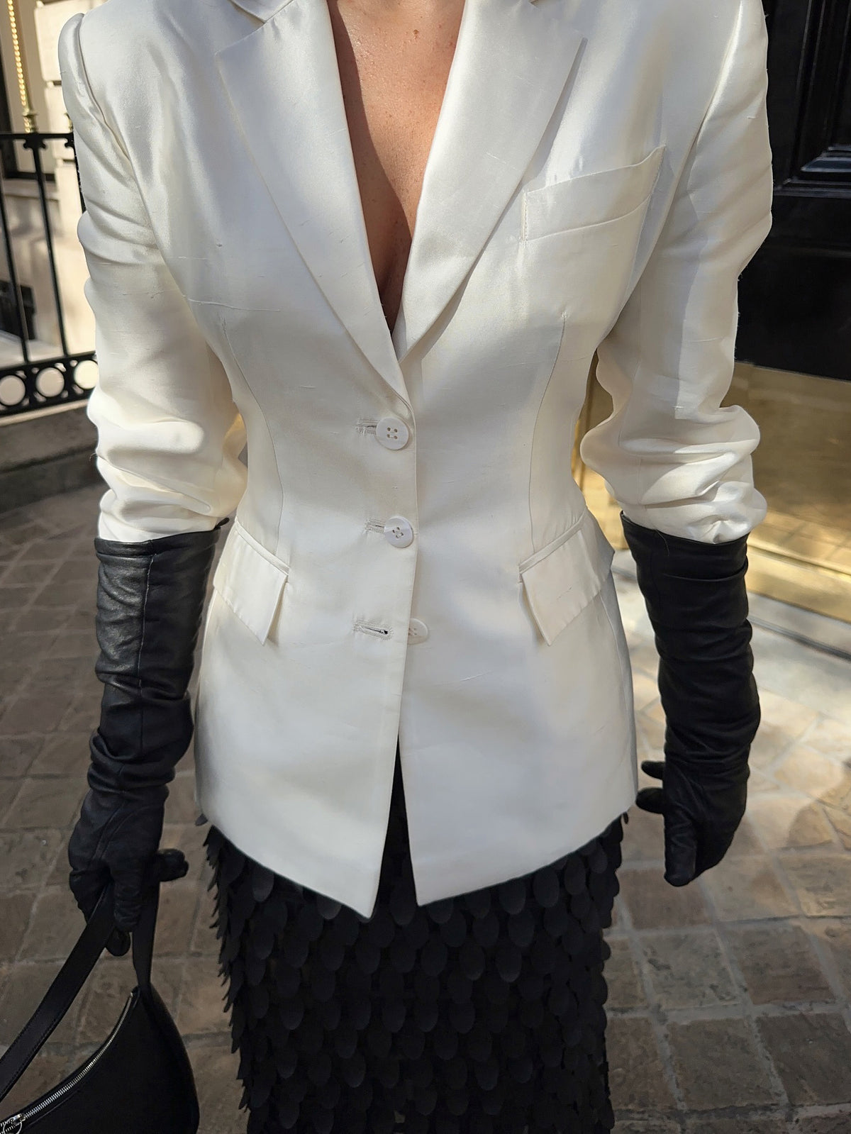 Classic White Waisted Blazer - kinko