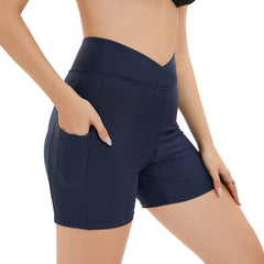 High Waist Swimming Trunks Stretch Slim Fit Trunks - kinko