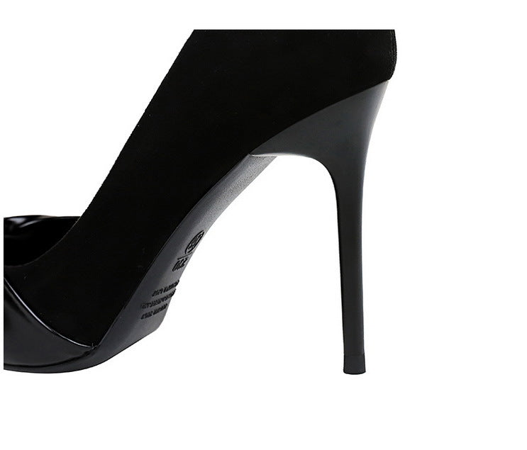 Fashionable Pedicure Delicate Slimming Stiletto Heel Shallow Mouth Pointed Toe Bowknot Pumps Women High Heels - kinko Global Holdings inc