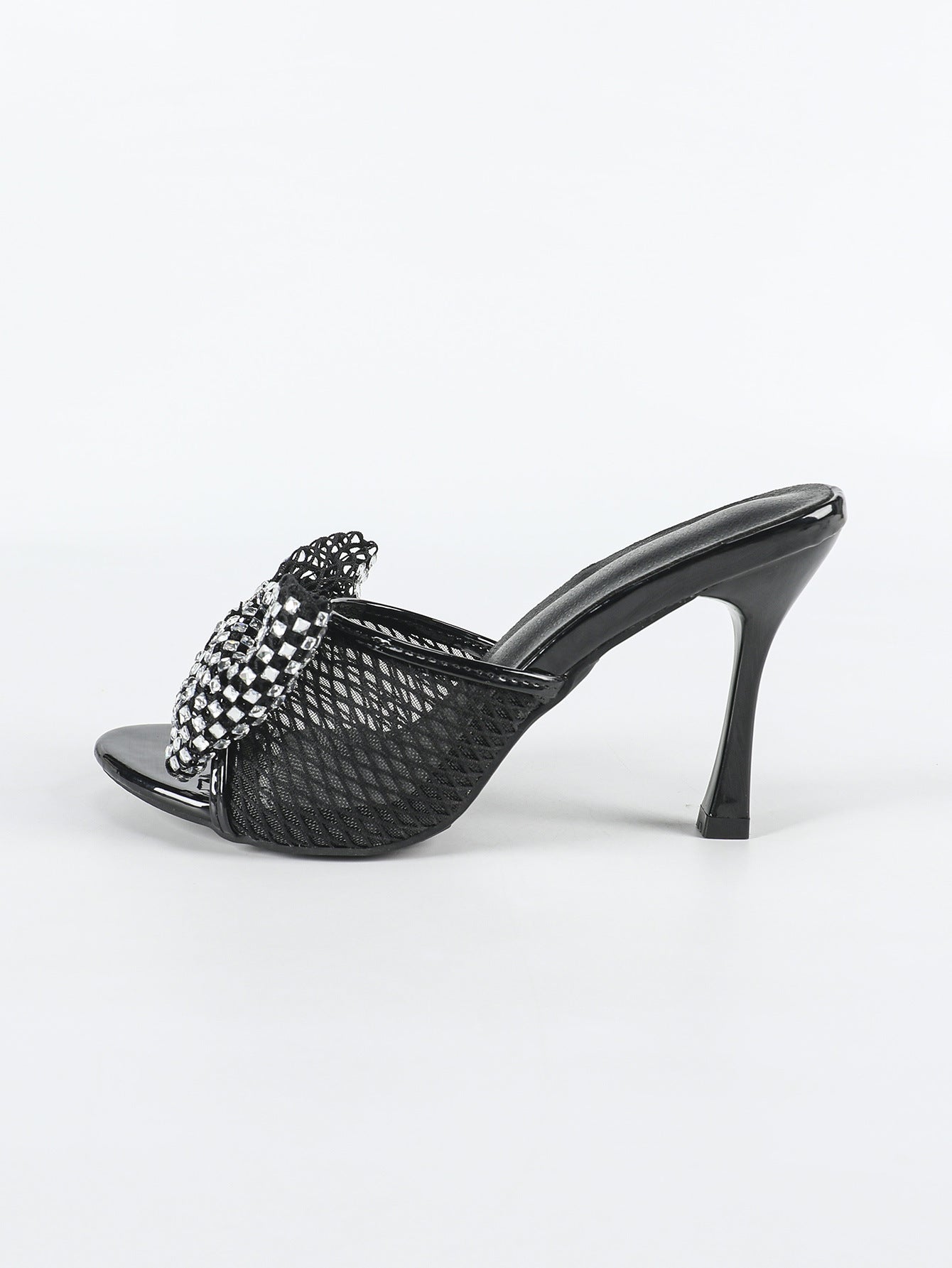 Summer 9cm High Heel Stiletto Mesh Slippers Women Sandals Open Toe Bow Women Shoes - kinko Global Holdings inc