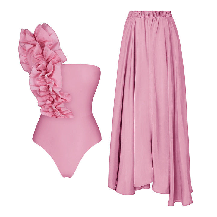 Three Dimensional Decoration Sexy Swimsuit Women Vacation Beach Two Piece Sets - kinko Global Holdings inc