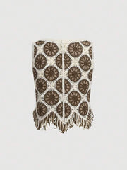 Women New Spring and Autumn Crocheted Hollow Tassel Short Vest Top Crochet hook