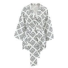 Summer Thin Ice Silk Hotel Printed Long Sleeve Nightgown Shorts Two Piece Set Ladies Homewear