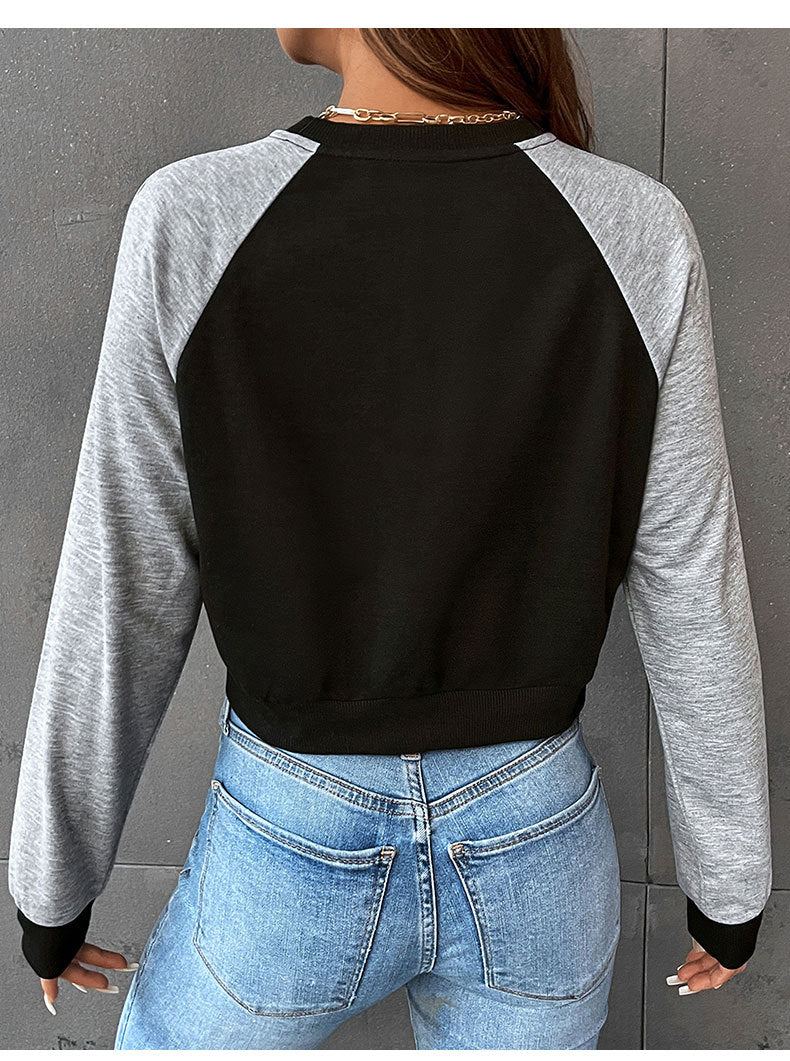 Autumn Women Clothing Long Sleeve Short Autumn Sweatshirt - kinko Global Holdings inc