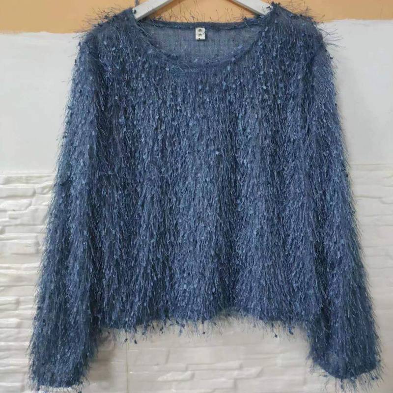 Women's Fashion Personalized Tassel Long-sleeved Top - kinko