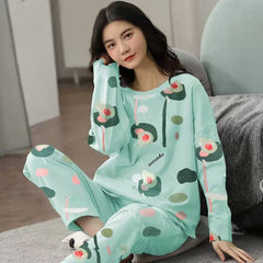 2 Piece Lounge Sets Pajamas Set Women Cute Cartoon Print Sleepwear