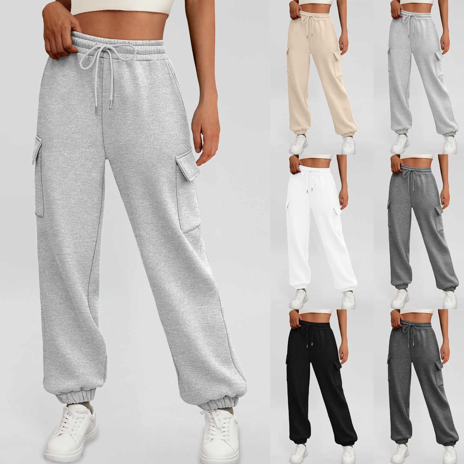 Women's Sweatpants Fleece Lined Baggy Athletic Jogger Trousers With Pockets Fall Casual Trendy Cargo Pants Fall Outfits - kinko Global Holdings inc