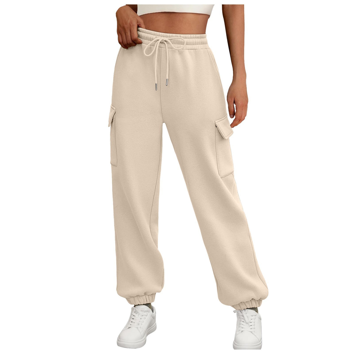 Women's Sweatpants Fleece Lined Baggy Athletic Jogger Trousers With Pockets Fall Casual Trendy Cargo Pants Fall Outfits - kinko Global Holdings inc