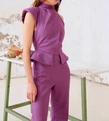 Fashionable Asymmetric Design Jumpsuit Slim Fit Slimming - kinko