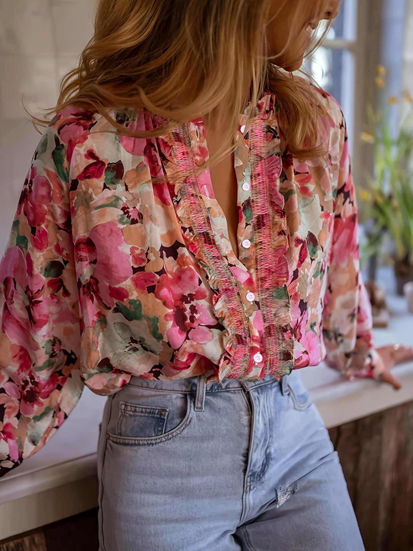 Idle Style Printed Round Neck Shirt Top - kinko