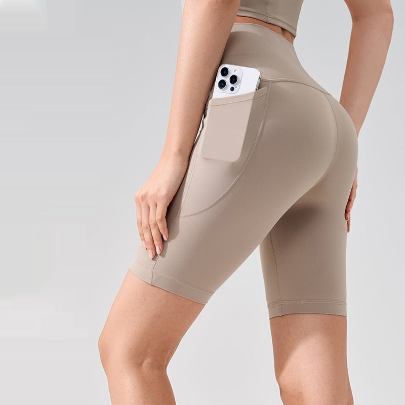High Waist Hip Lift Women's Quick-drying Breathable Yoga Pants With Pockets In Summer - kinko