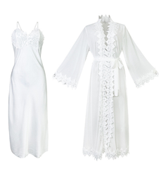 Morning Gowns Sexy Nightgown Backless Temptation Ice Silk Comfort Outerwear Gown Pajamas Women Loungewear Two Piece Sets