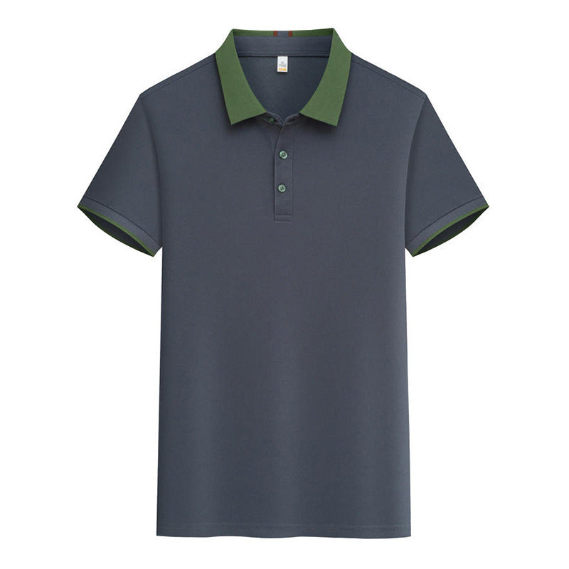 Contrast Color Lapels Polo Shirt - kinko