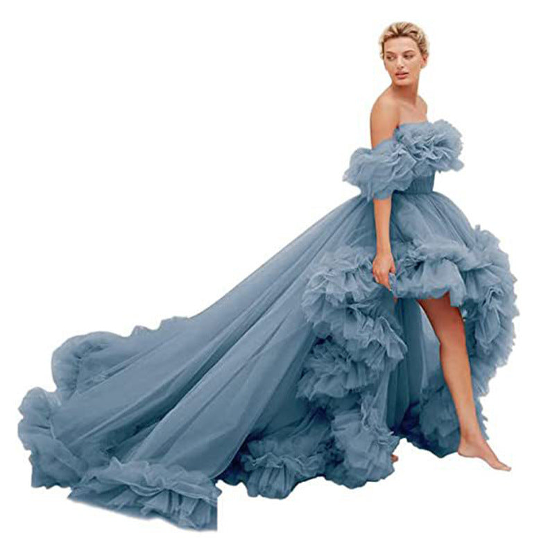 Tube Top Short Front And Long Back Dress - kinko