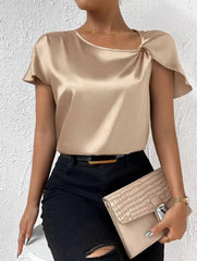 Women's Fashion Solid Color Loose-fitting Versatile Top - kinko