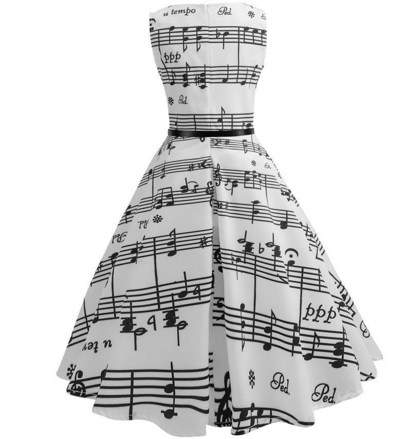Retro floral print dresses - kinko