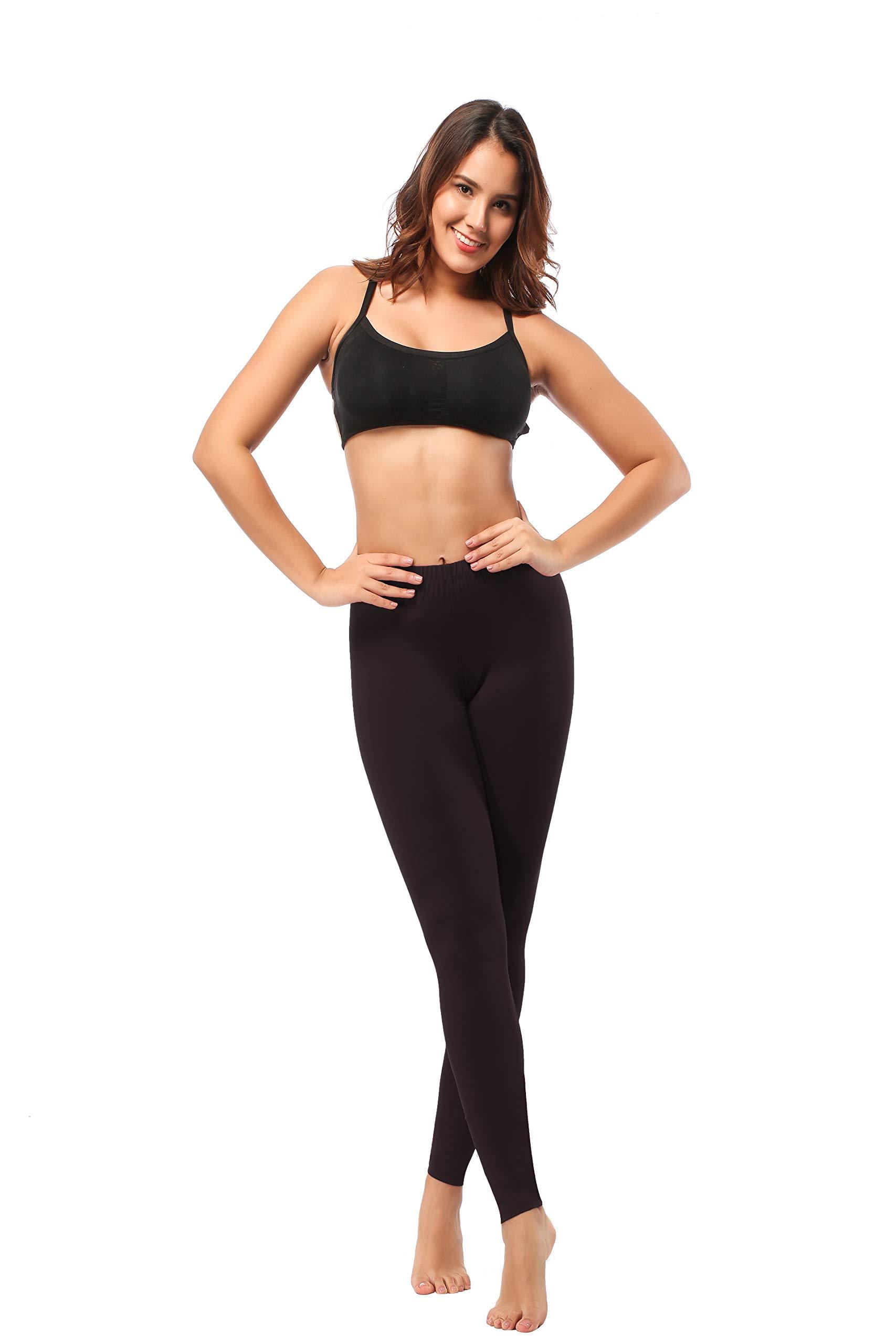 Leggings - Cropped Low-rise Solid Color Coffee - kinko