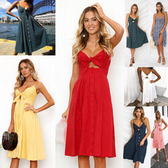 Women Summer Dresses Sleeveless Backless Strap Long Close-fitting Sheath Female Party Evening Dresses Vestidos - kinko