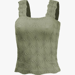 Square Collar Sports Underwear Jacquard Vest - kinko