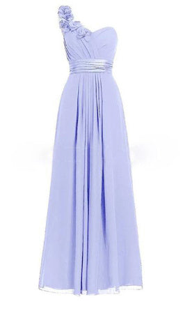 Women's Multi Colored Slanted Neck Sleeveless Strapless Long Dress - kinko