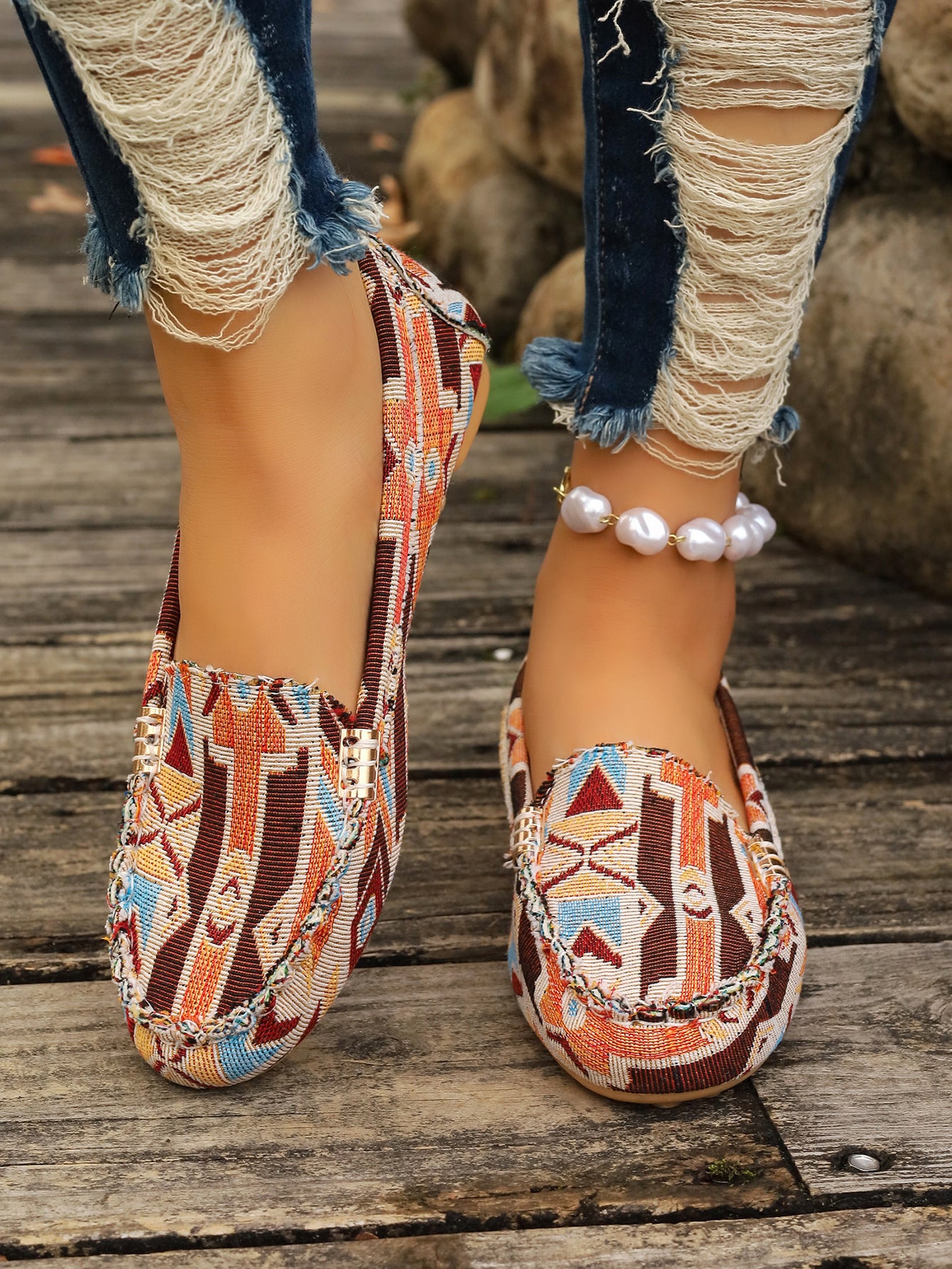 Arrival Color Matching Cloth Surface Lazy Flat Pumps Women Ethnic Low Cut Breathable Lazy Work Shoes - kinko Global Holdings inc