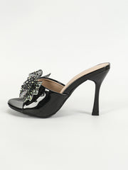Round Toe Outer Single Stiletto Heel Women Sandals Solid Color Open Toe Sandals - kinko Global Holdings inc