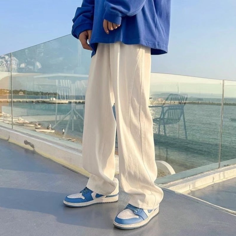 INS Hong Kong Style Loose Straight Mop Wide Leg - kinko