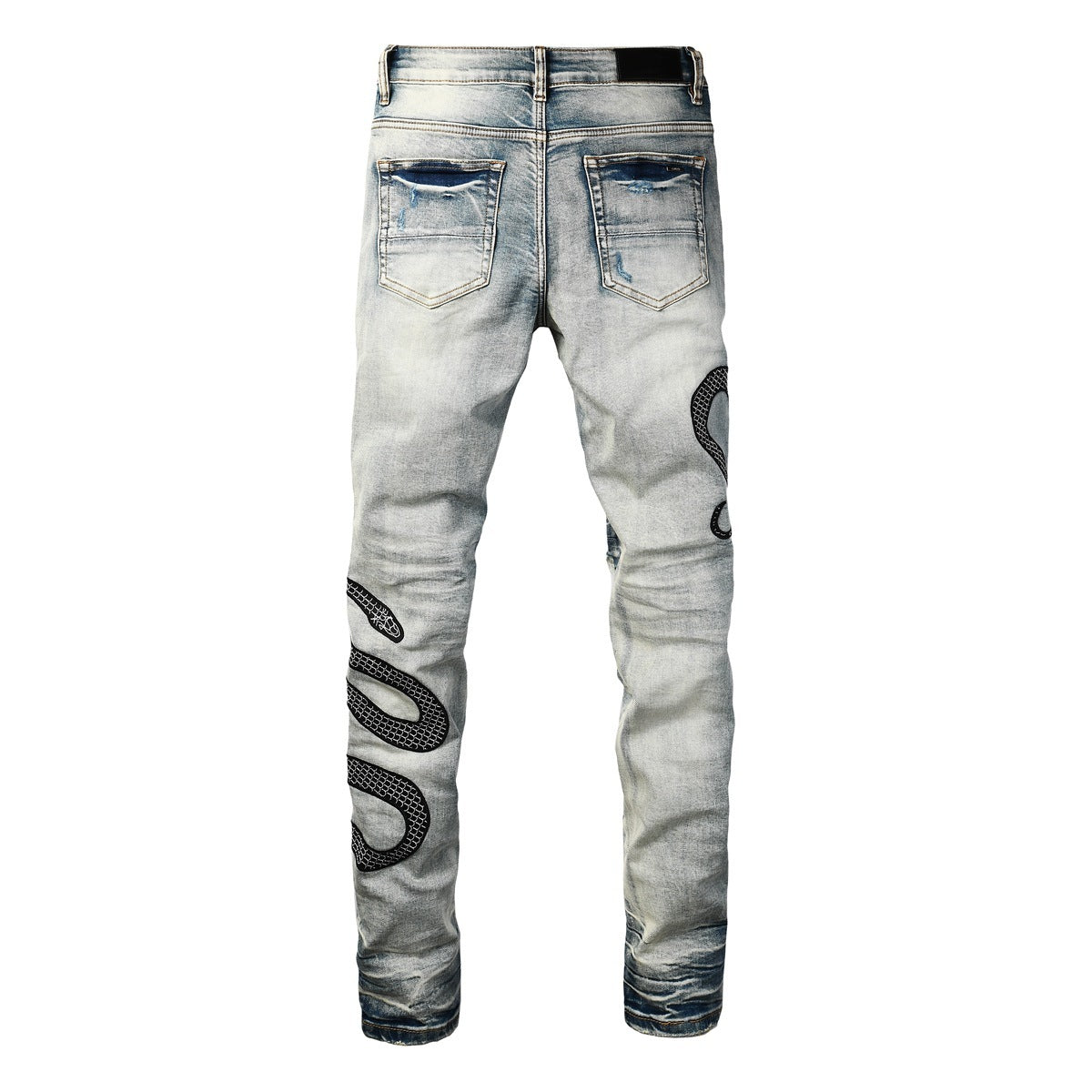 Street Fashion Wash Distressed Skinny Jeans - kinko