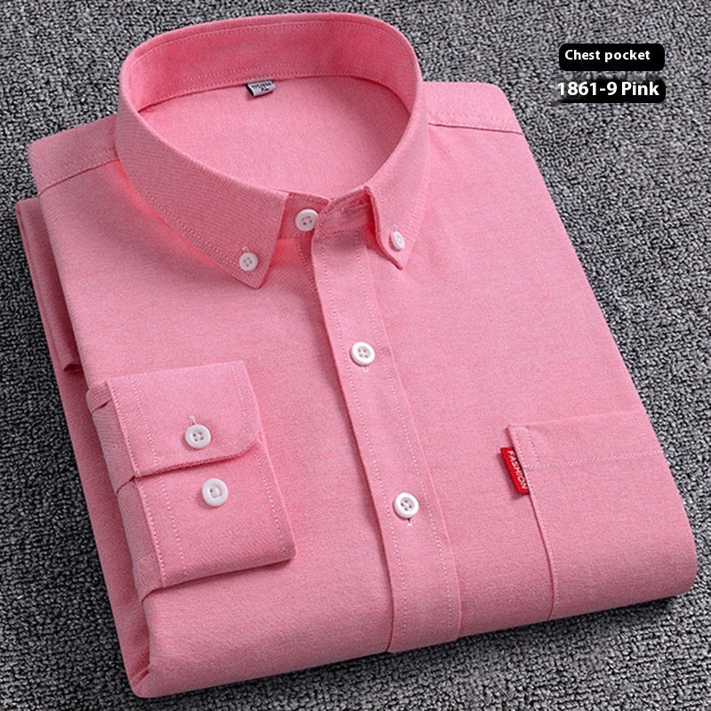 Pure Cotton Washed Oxford Woven Shirts Men - kinko