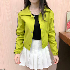 Loose drawstring shirt jacket