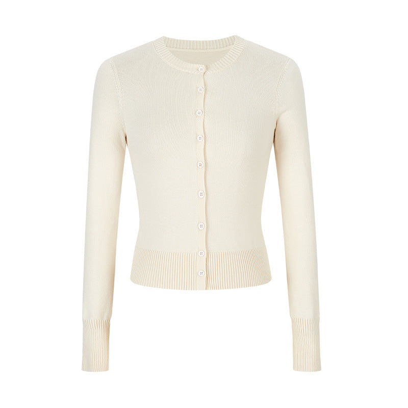 Women's Autumn Hot Girl Short Thin Coat Long-sleeved Sweater - kinko