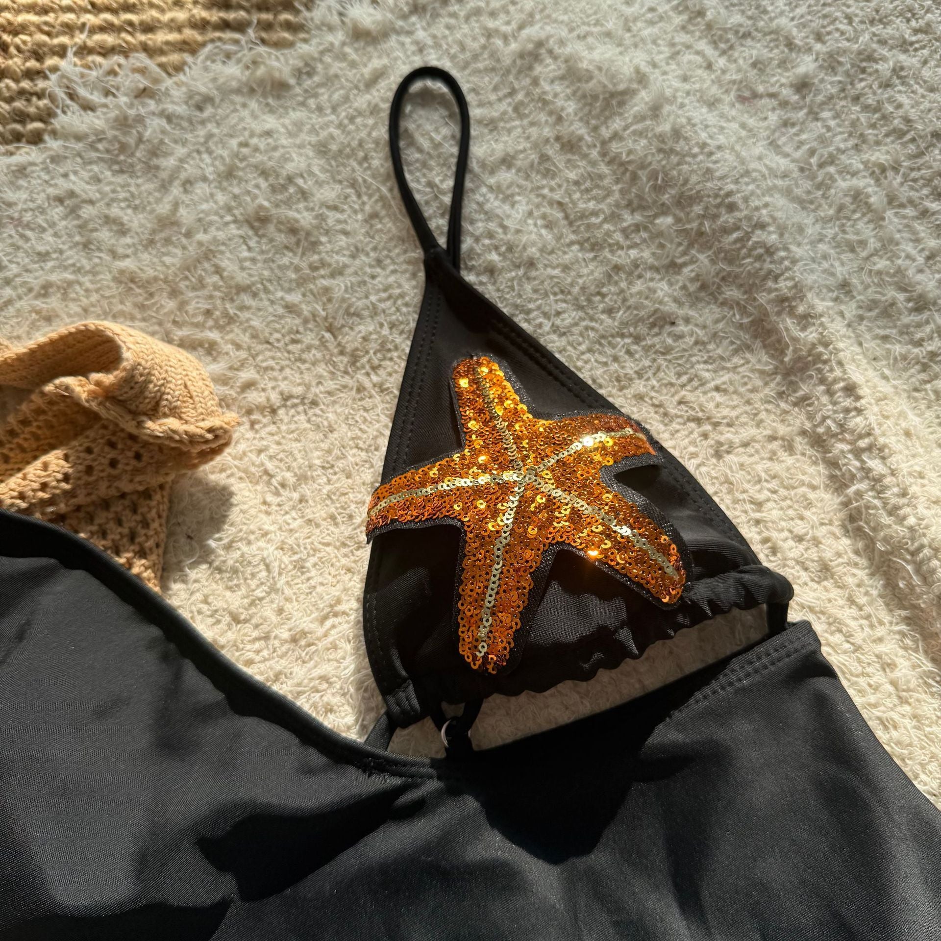 Sexy One Piece Swimsuit Women Solid Color Five Pointed Star Swimsuit - kinko Global Holdings inc