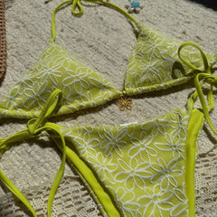 Sexy Two Piece Bikini Swimsuit Women Split Halter Lace up Swimsuit - kinko Global Holdings inc