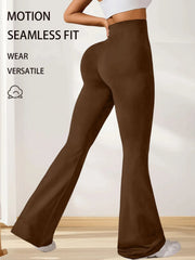 3pcs High-Waisted Flare Sharkskin Leggings Slim Fit, Lightweight & Sculpting Yoga Pants - kinko