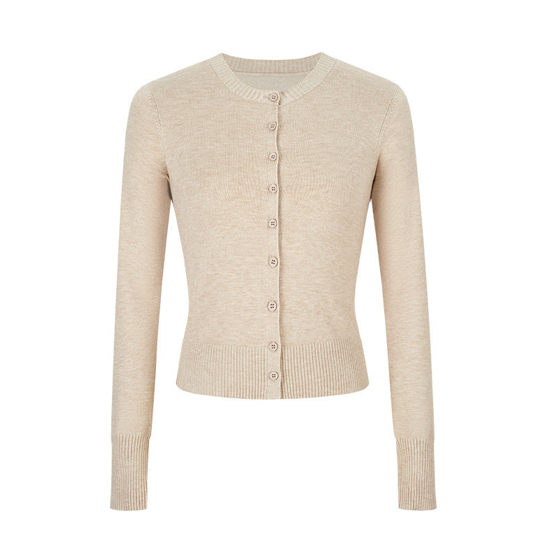 Women's Autumn Hot Girl Short Thin Coat Long-sleeved Sweater - kinko