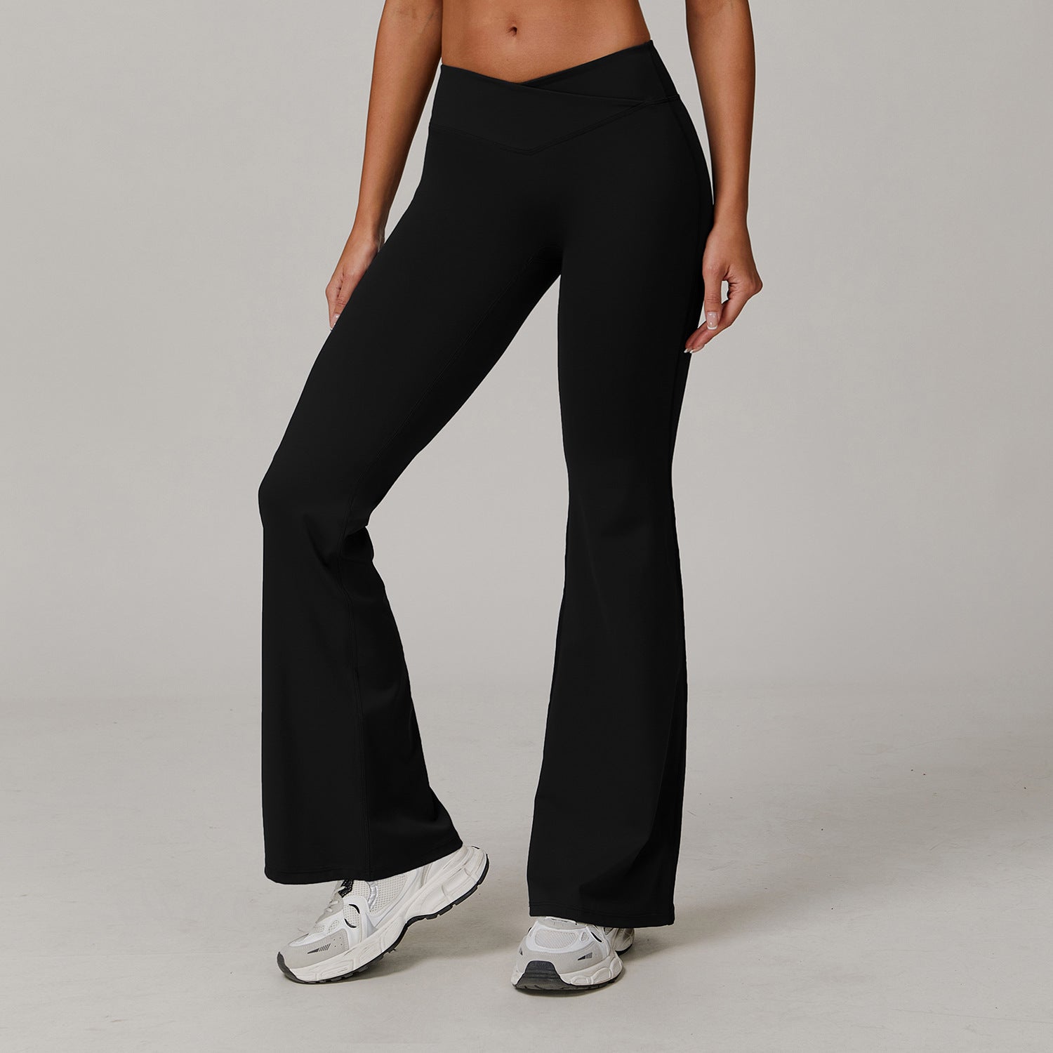 High Waist Running Sports And Leisure Skinny Versatile Bell-bottom Pants Women - kinko