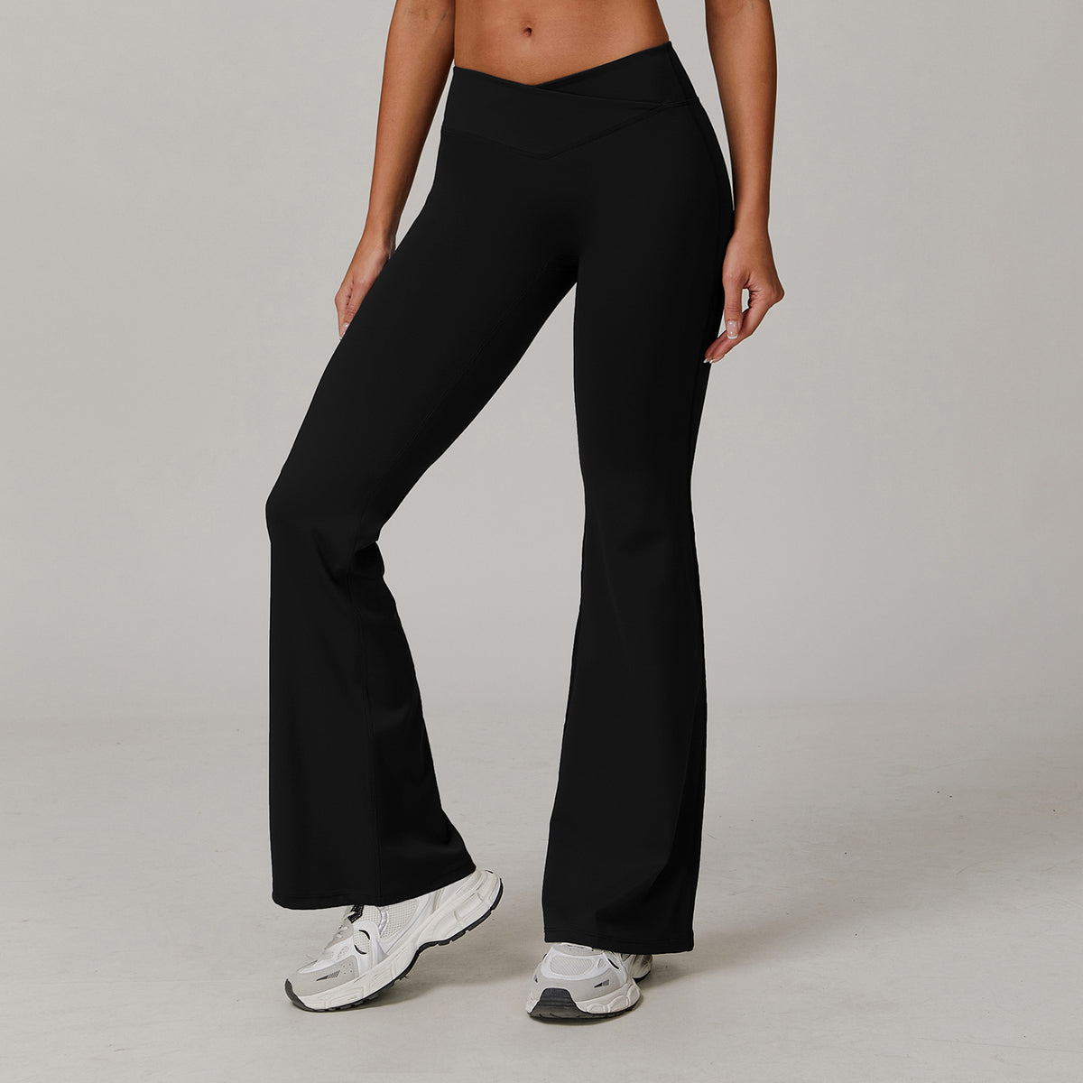 High Waist Running Sports And Leisure Skinny Versatile Bell-bottom Pants Women - kinko