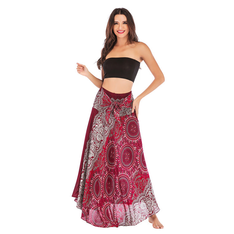 Casual Half-length Beach Vacation Two-way Large Swing Skirt - kinko