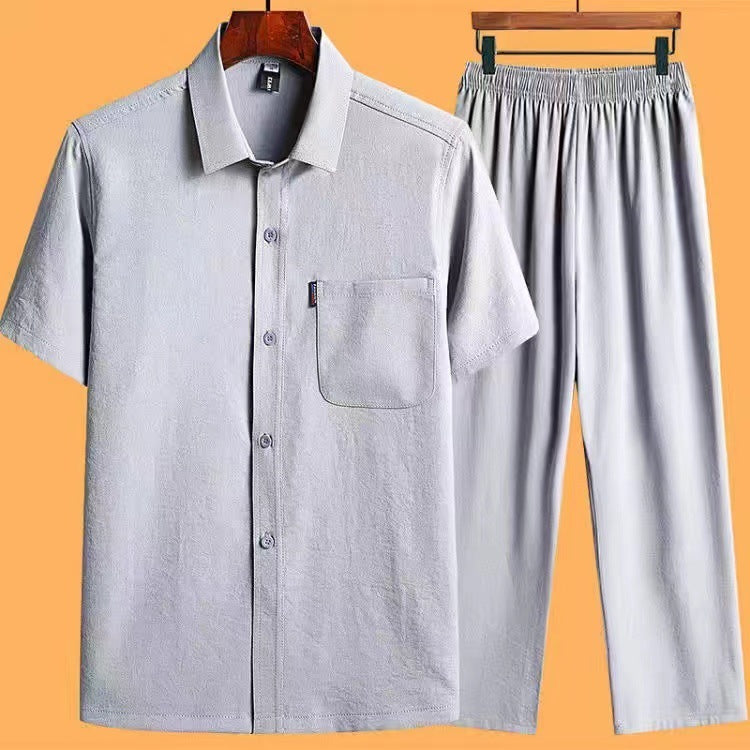 Loose ICE Cotton Two-piece Pocket Shirt - kinko