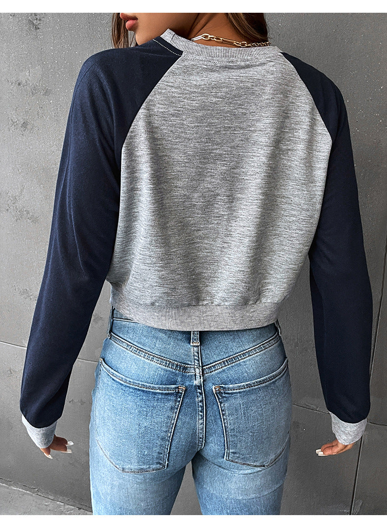 Autumn Women Clothing Long Sleeve Short Autumn Sweatshirt - kinko Global Holdings inc