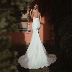 Women's Tube Top Satin Fishtail Gown - kinko