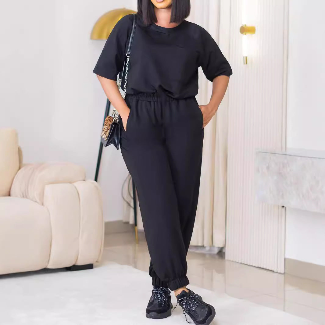 European And American Leisure Loose Fashion Ladies Two-piece Set - kinko