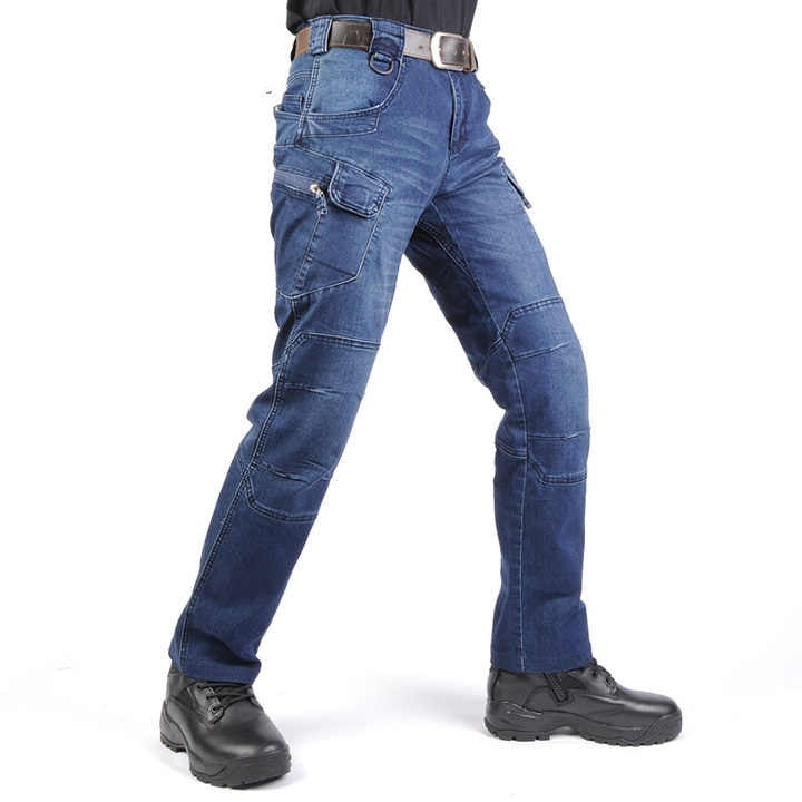 Tactical Jeans Straight Slim Training Men's Trousers - kinko